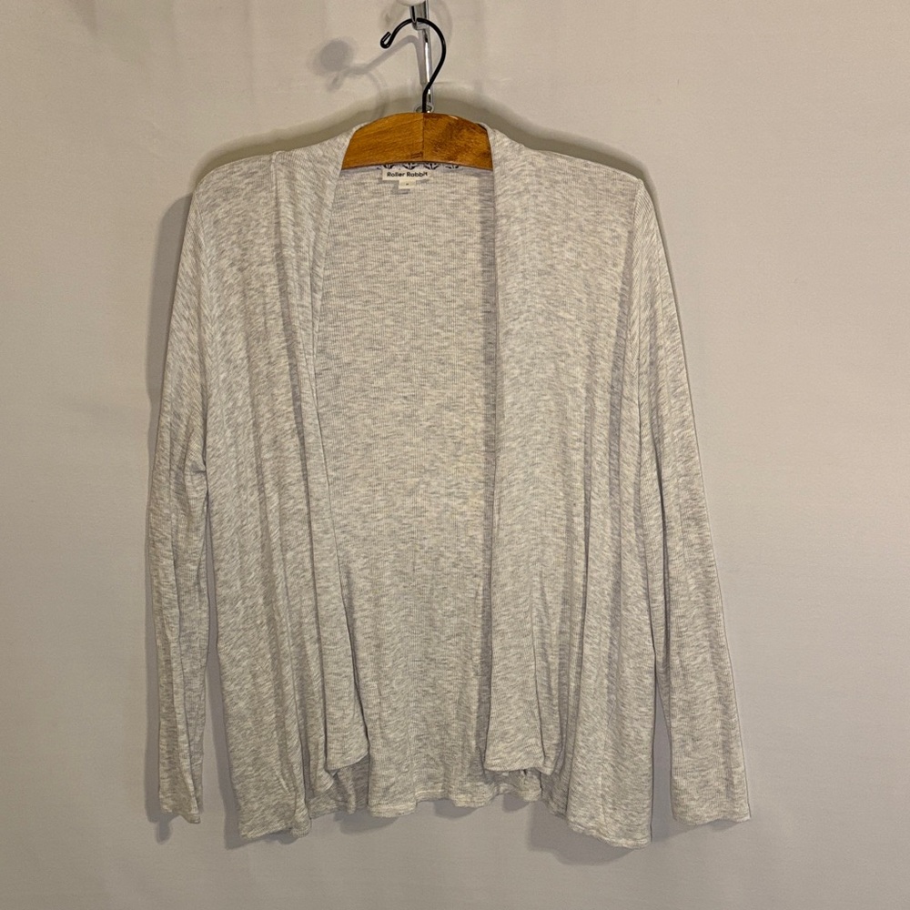 Roller Rabbit Open Front Stretch Cozy Cardigan Knit Top Size Medium